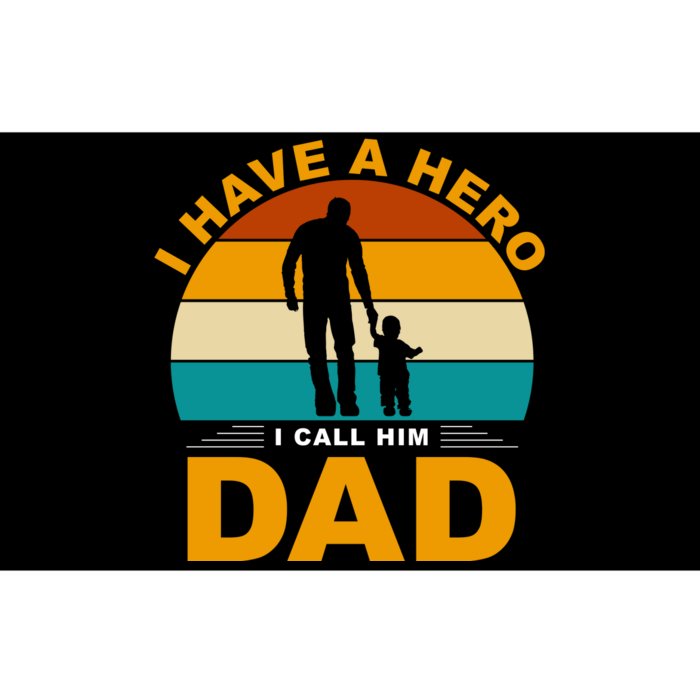 I Have A Hero I Call Him Dad Retro Sunset Bumper Sticker