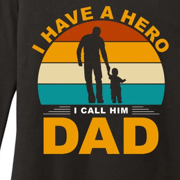 I Have A Hero I Call Him Dad Retro Sunset Womens CVC Long Sleeve Shirt