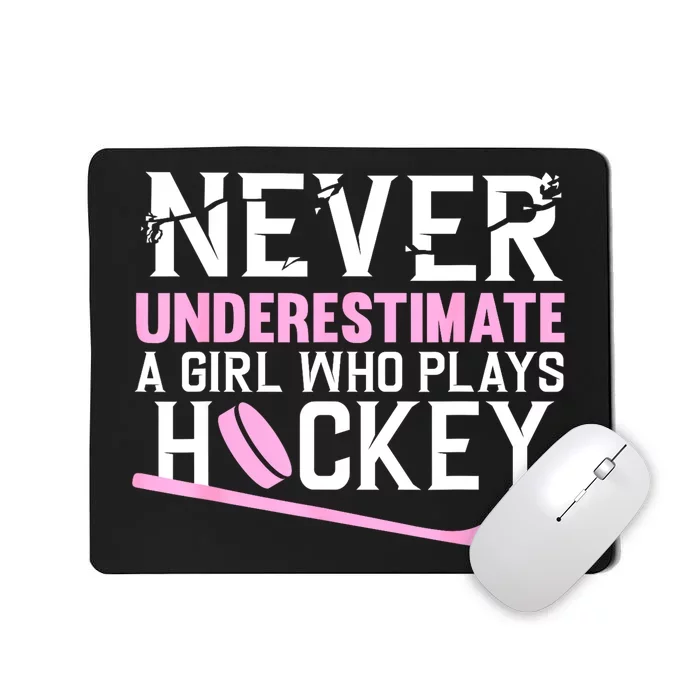 Ice Hockey Art For Girl Women Field Hockey Player Sport Gift Mousepad