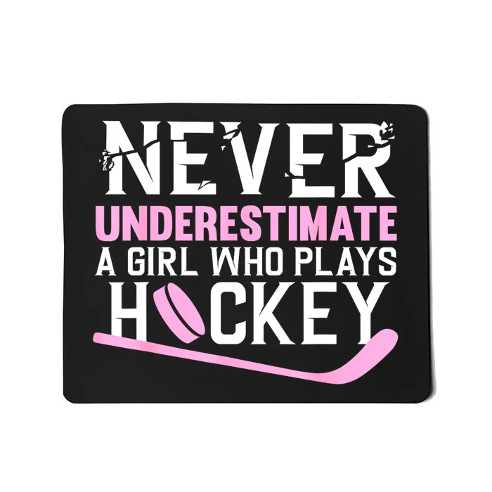 Ice Hockey Art For Girl Women Field Hockey Player Sport Gift Mousepad