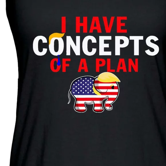 I Have A Concept Of A Plan Funny Trump Harris Ladies Essential Flowy Tank