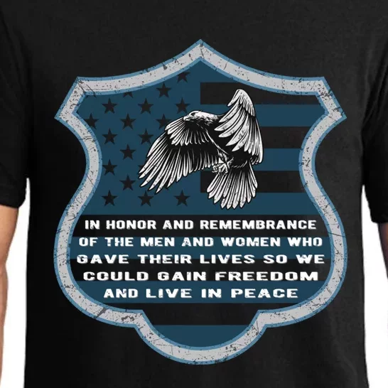 In Honor And Remembrance Of The Peace Officers Back The Blue Cool Gift Pajama Set