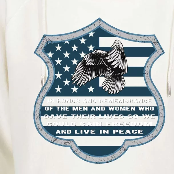 In Honor And Remembrance Of The Peace Officers Back The Blue Cool Gift Womens Funnel Neck Pullover Hood