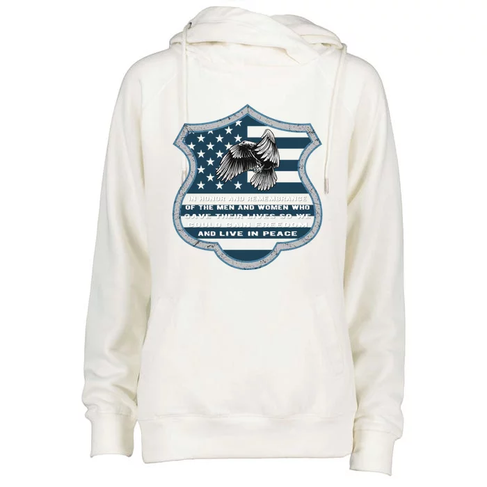 In Honor And Remembrance Of The Peace Officers Back The Blue Cool Gift Womens Funnel Neck Pullover Hood