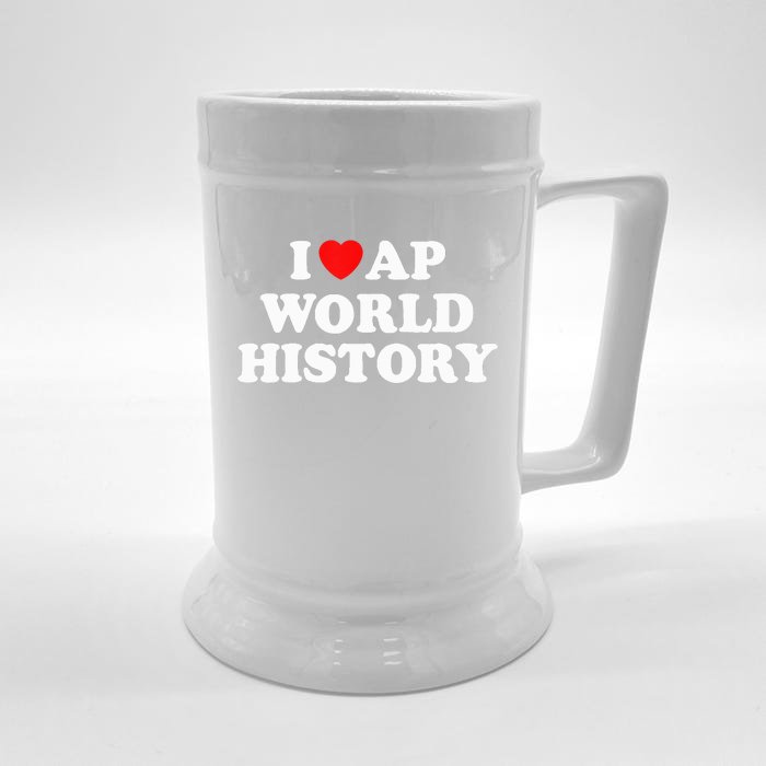 I Heart AP World History Red Heart Funny Retro Design Front & Back Beer Stein