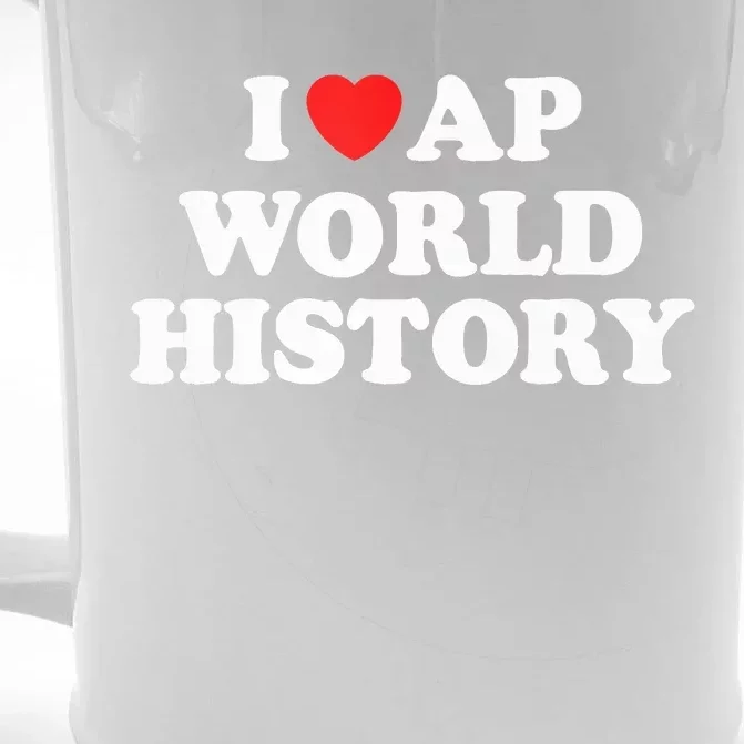 I Heart AP World History Red Heart Funny Retro Design Front & Back Beer Stein