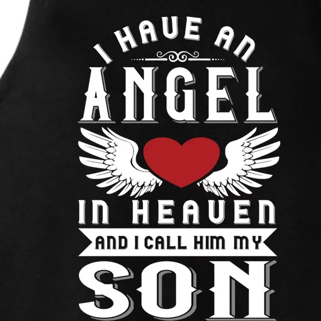 I Have An Angel In Heaven And I Call Him My Son Remembrance Gift Ladies Tri-Blend Wicking Tank