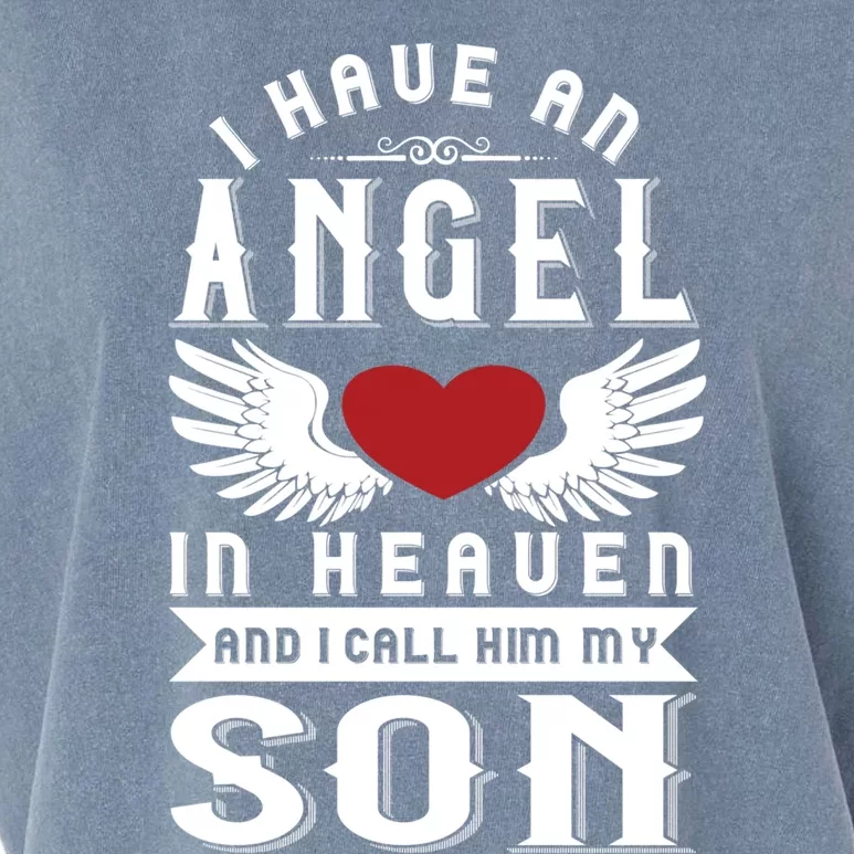 I Have An Angel In Heaven And I Call Him My Son Remembrance Gift Garment-Dyed Women's Muscle Tee