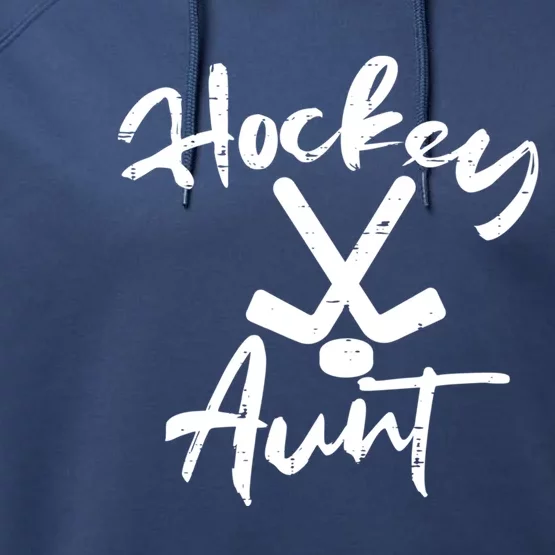 Ice Hockey Aunt Cute Mothers Day Aunty Auntie Nephew Great Gift Performance Fleece Hoodie