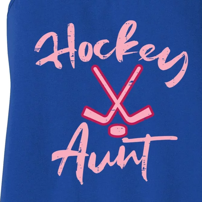 Ice Hockey Aunt Cute Mothers Day Aunty Auntie Nephew Meaningful Gift Women's Racerback Tank