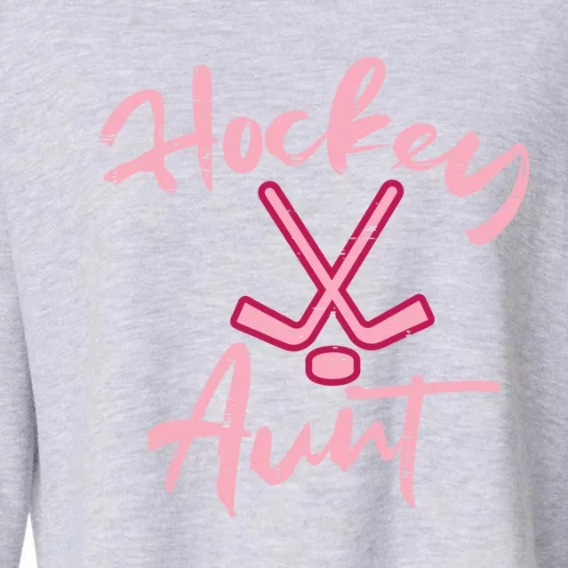 Ice Hockey Aunt Cute Mothers Day Aunty Auntie Nephew Meaningful Gift Cropped Pullover Crew