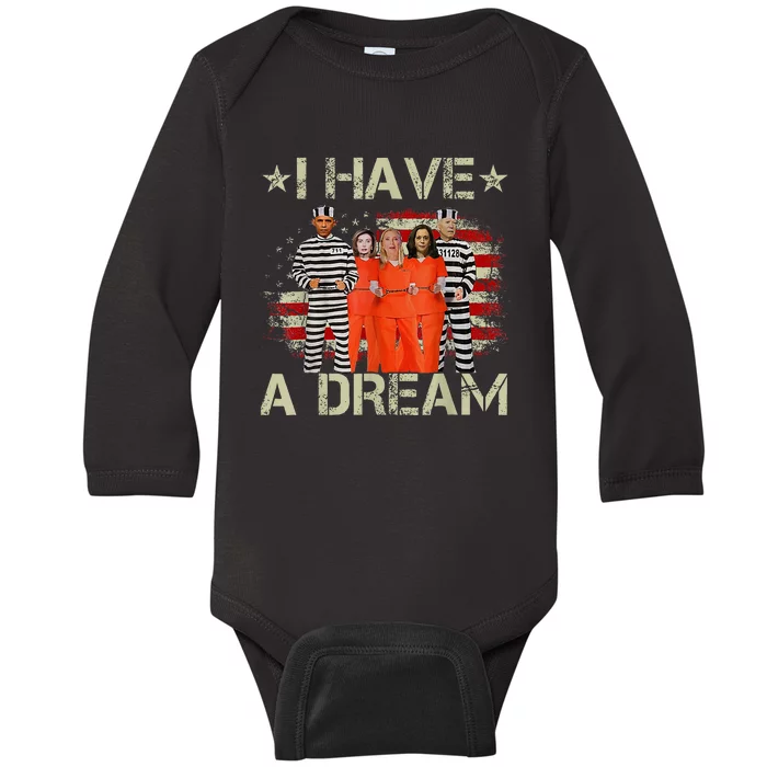 I Have A Dream Funny Biden Baby Long Sleeve Bodysuit