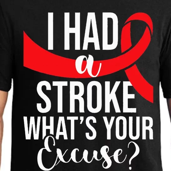 I Had A Stroke  Stroke Survivor Red Awareness Ribbon Pajama Set