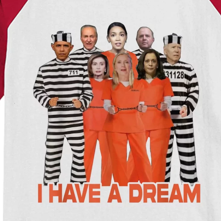 I Have A Dream Funny Biden Anti Kamala Kids Colorblock Raglan Jersey