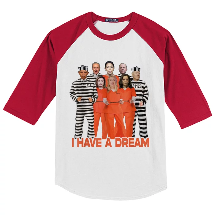 I Have A Dream Funny Biden Anti Kamala Kids Colorblock Raglan Jersey