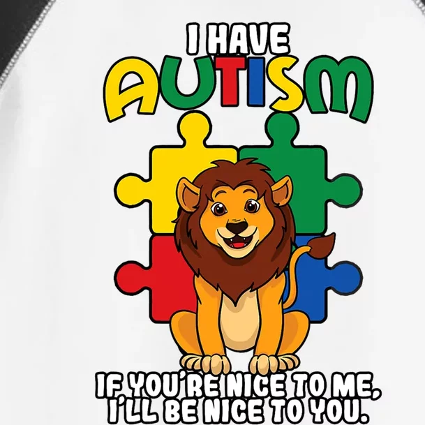 I Have Autism Puzzle Piece Lion Awareness Day Asperger Cute Gift Toddler Fine Jersey T-Shirt