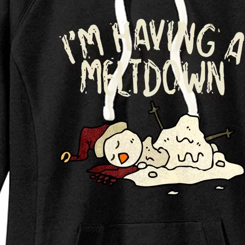 I'm Having A Meltdown Funny Snowman Women's Fleece Hoodie