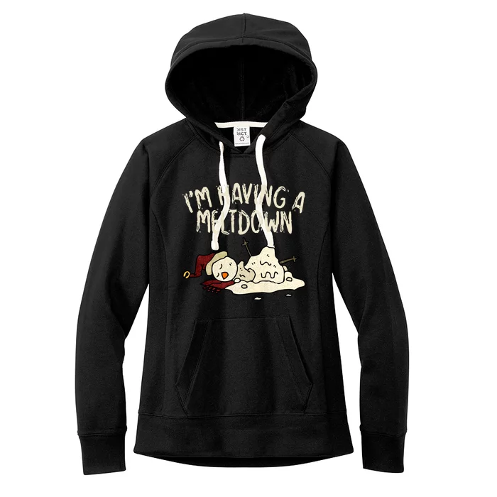 I'm Having A Meltdown Funny Snowman Women's Fleece Hoodie