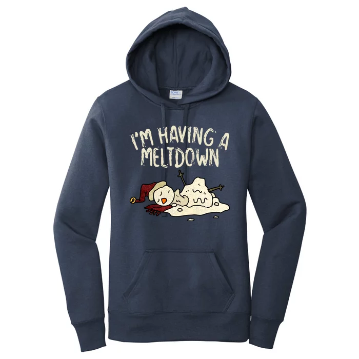 I'm Having A Meltdown Funny Snowman Women's Pullover Hoodie