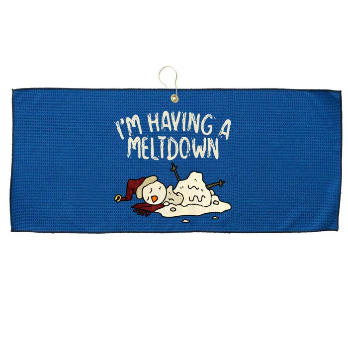 I'm Having A Meltdown Funny Snowman Large Microfiber Waffle Golf Towel