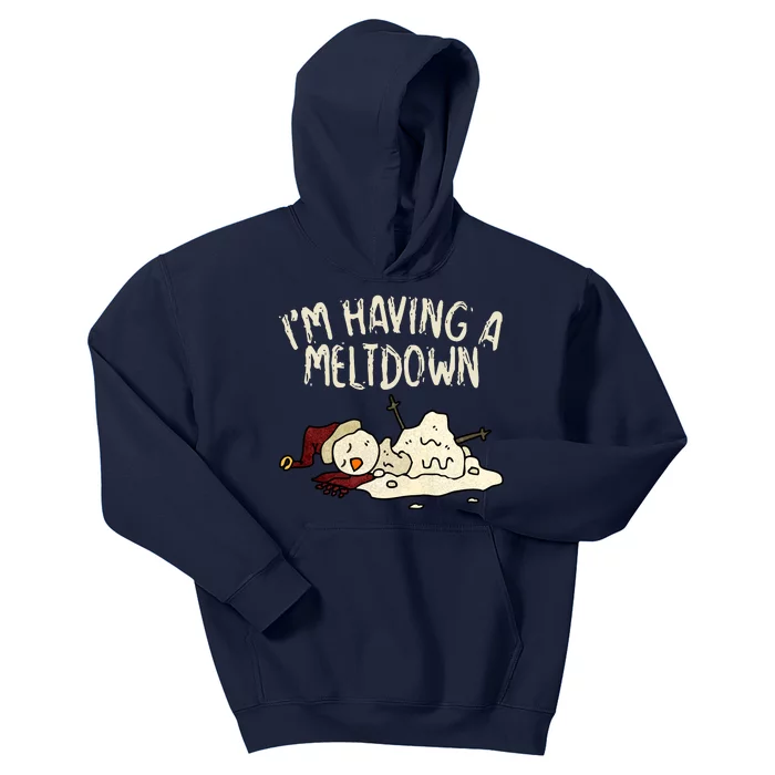 I'm Having A Meltdown Funny Snowman Kids Hoodie