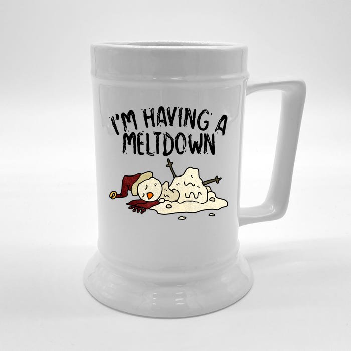 I'm Having A Meltdown Funny Snowman Front & Back Beer Stein