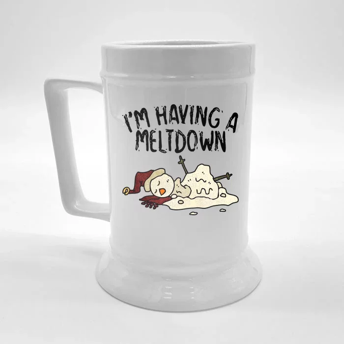 I'm Having A Meltdown Funny Snowman Front & Back Beer Stein