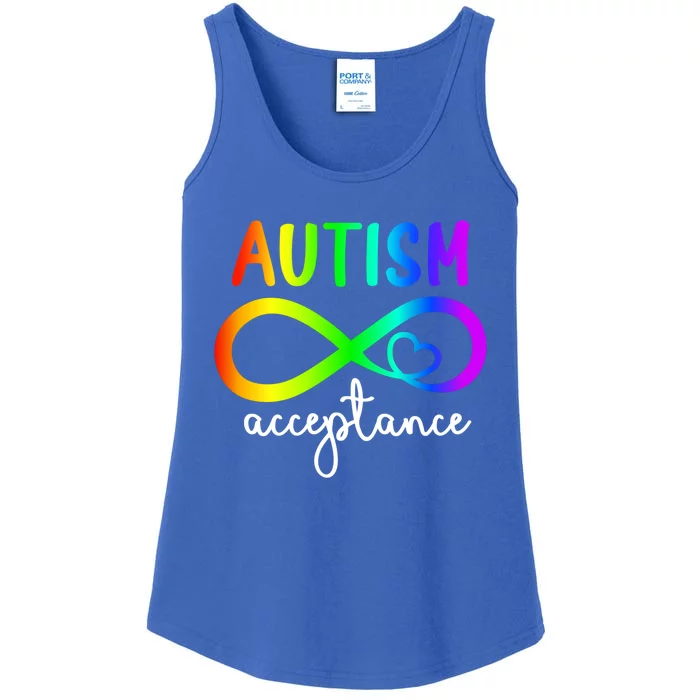 Infinity Heart Autism Awareness Acceptance Cute Gift Ladies Essential Tank