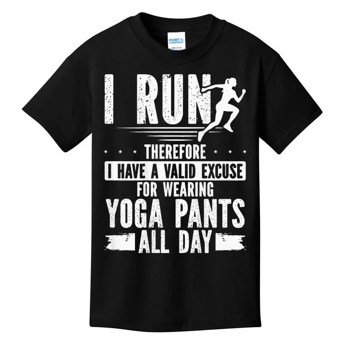 I Have A Valid Excuse For Wearing Yoga Pants Backprint Kids T-Shirt