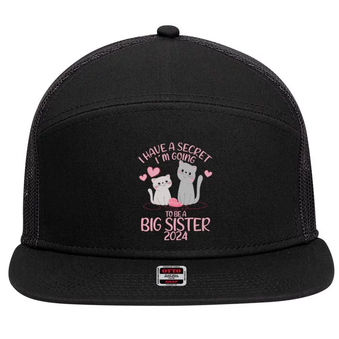 I Have A Secret I´M Going To Be A Big Sister 2024 7 Panel Mesh Trucker Snapback Hat