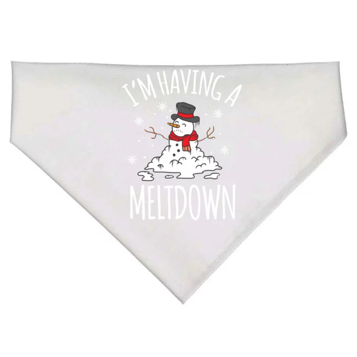 I'm Having A Meltdown Snow Breakdown Funny Xmas Gift Cute Gift USA-Made Doggie Bandana