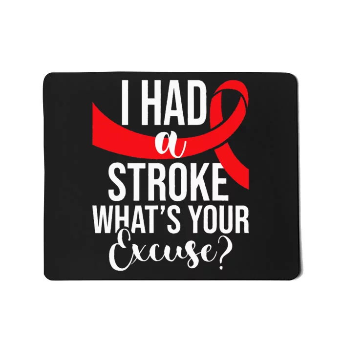 I Had A Stroke Stroke Survivor Red Awareness Ribbon Mousepad