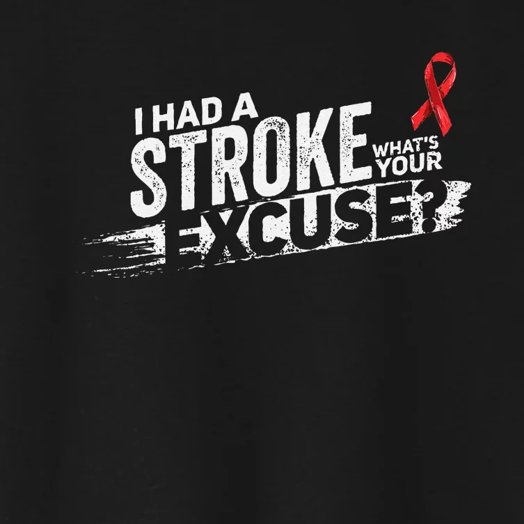 I Had A Stroke Whats Your Excuse Funny Stroke Survivor Women's Crop Top Tee