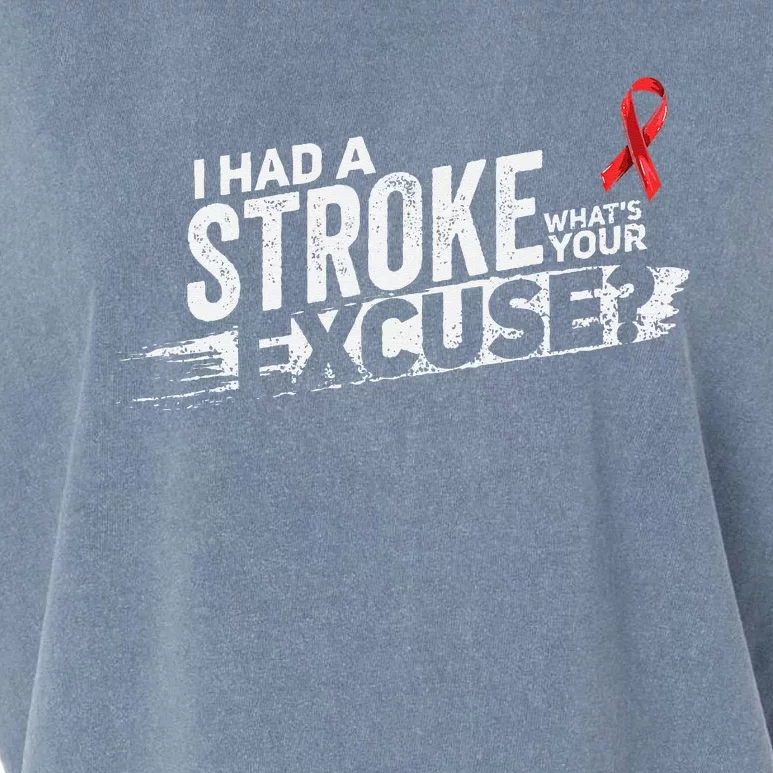 I Had A Stroke Whats Your Excuse Funny Stroke Survivor Garment-Dyed Women's Muscle Tee