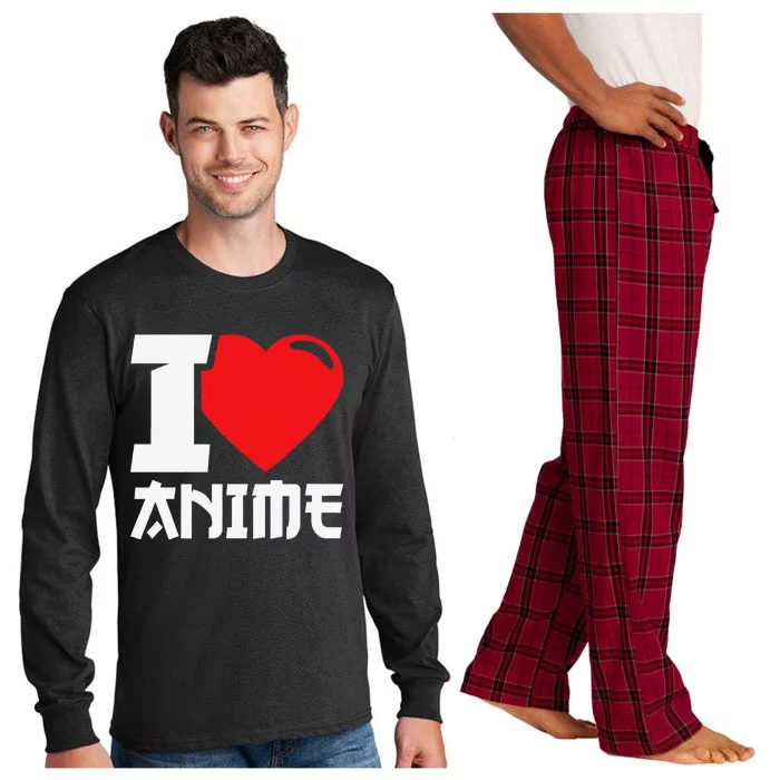 I Heart Anime I Love Anime Funny anime Long Sleeve Pajama Set