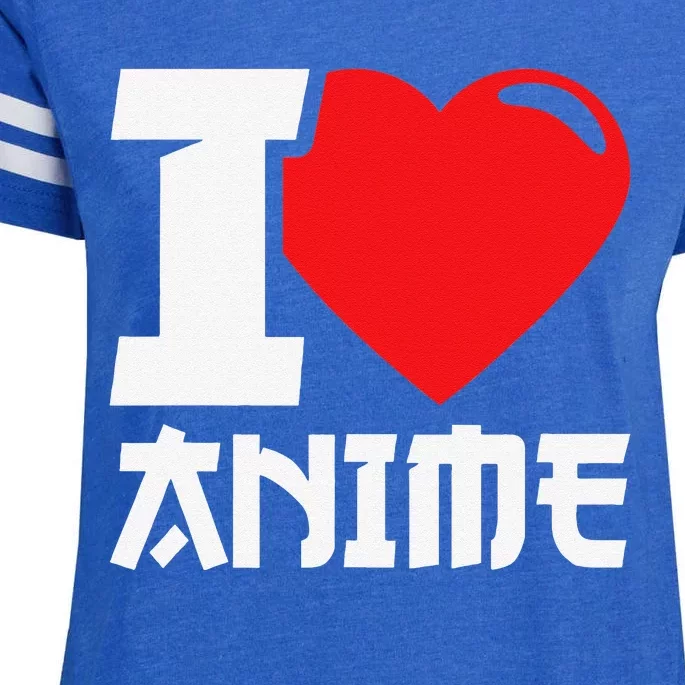 I Heart Anime I Love Anime Funny anime Enza Ladies Jersey Football T-Shirt