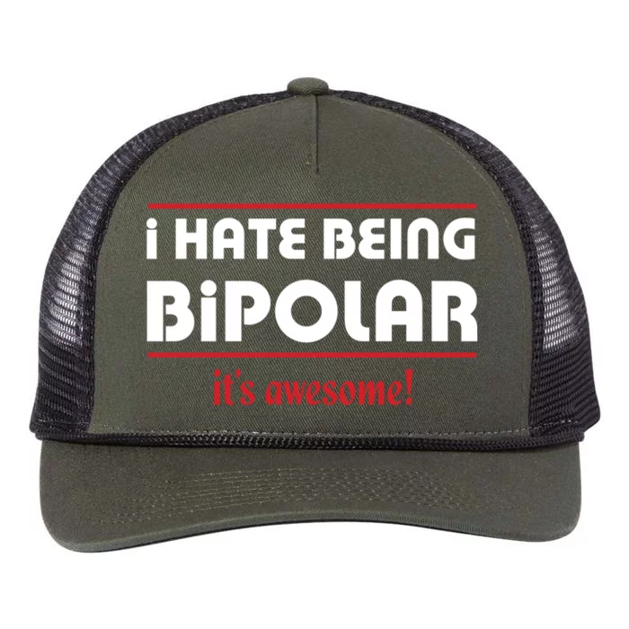 I HATE BEING BIPOLAR IT'S AWESOME GIFT Retro Rope Trucker Hat Cap