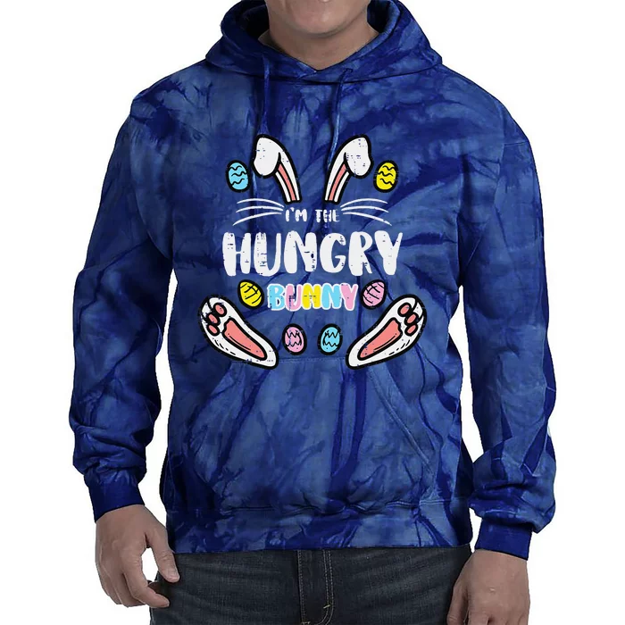 Im Hungry Bunny Funny Easter Matching Family Women Tie Dye Hoodie