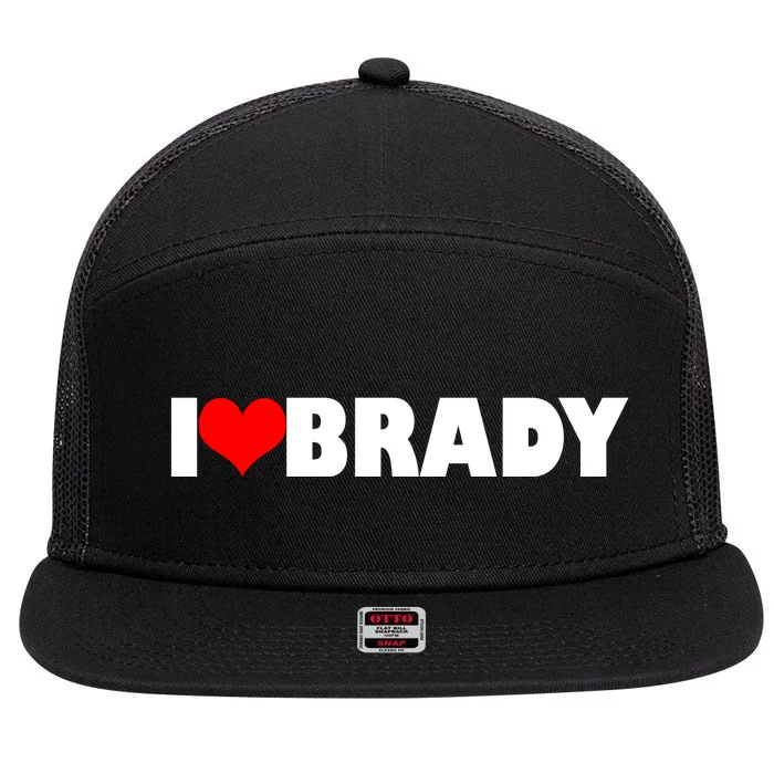 I Heart Brady 7 Panel Mesh Trucker Snapback Hat