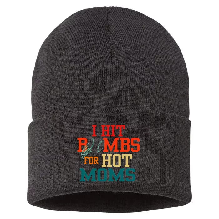 I Hit Bombs For Hot Moms Funny And Bold Design Sustainable Knit Beanie