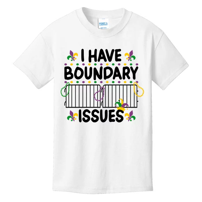 I Have Boundary Issues Mardi Gras Kids T-Shirt