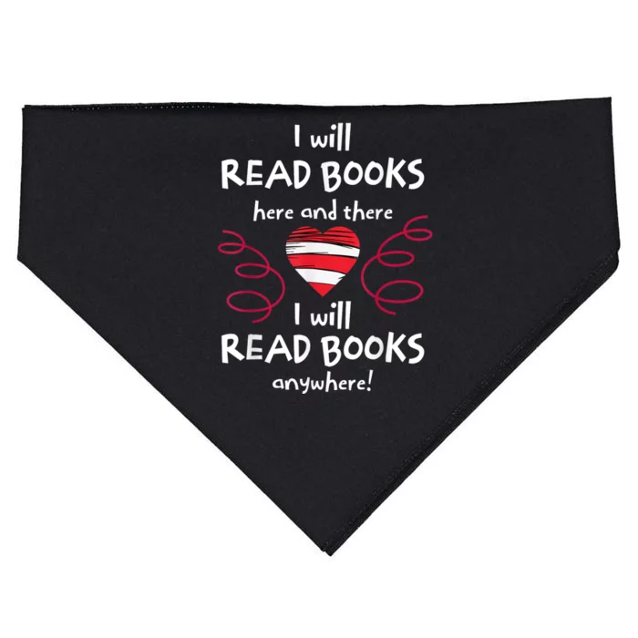 I Heart Books. Book Lovers. Readers. Read More Books USA-Made Doggie Bandana