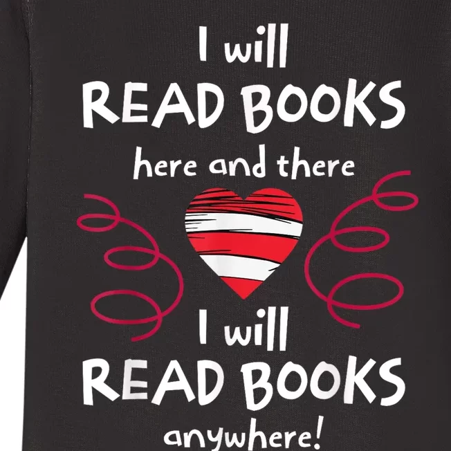 I Heart Books. Book Lovers. Readers. Read More Books Baby Long Sleeve Bodysuit