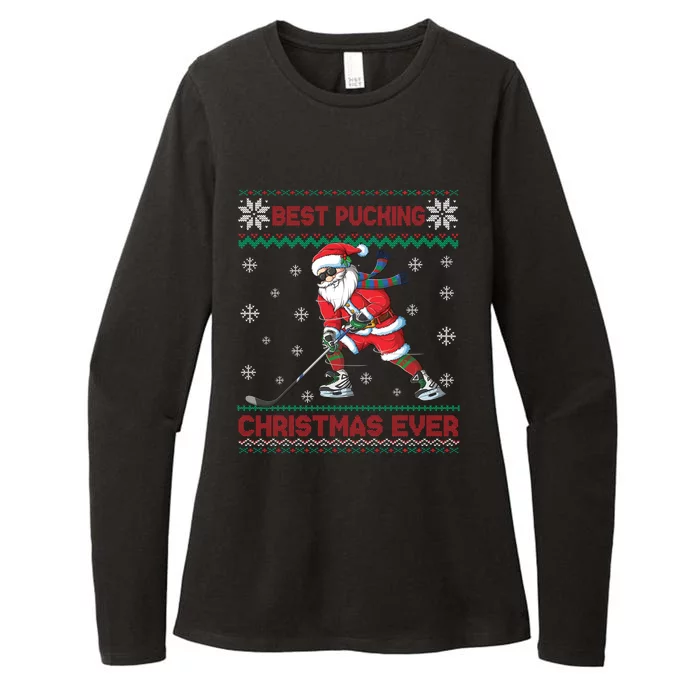 Ice Hocky Best Pucking Christmas Ever Womens CVC Long Sleeve Shirt