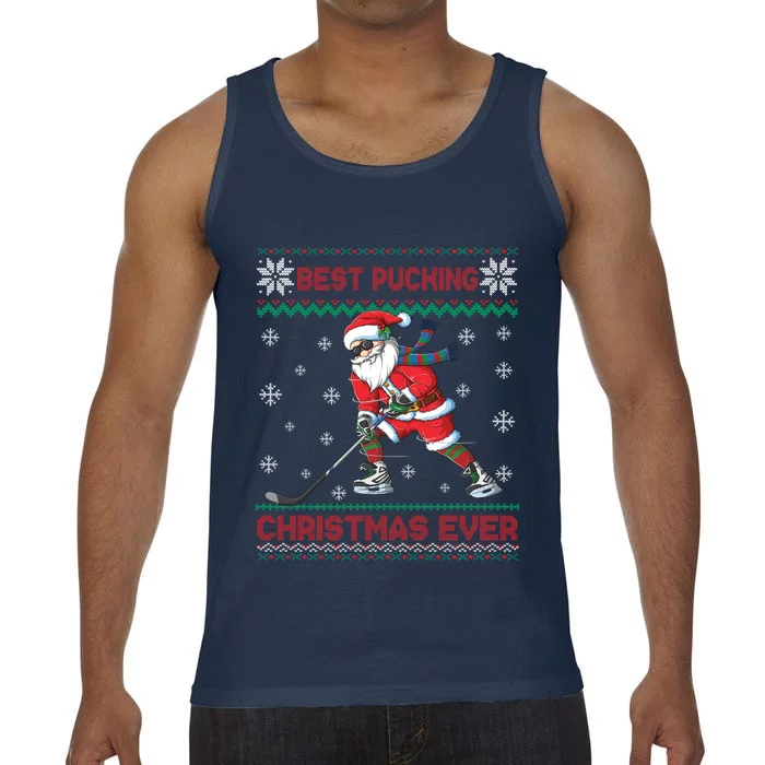 Ice Hocky Best Pucking Christmas Ever Comfort Colors® Tank Top