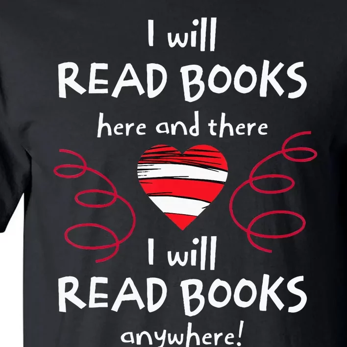 I Heart Books. Book Lovers. Readers. Read More Books. Tall T-Shirt