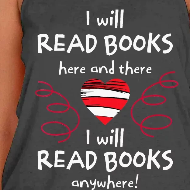 I Heart Books. Book Lovers. Readers. Read More Books. Women's Knotted Racerback Tank