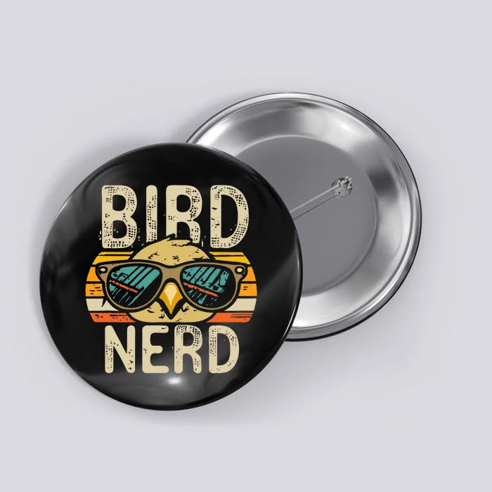 I Heart Birds Funny Bird Nerd Vintage Retro Sunset Cute Button