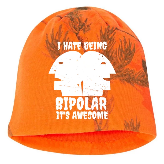 I Hate Being Bipolar It's Awesome I Funny Gift Humor Gift Kati - Camo Knit Beanie