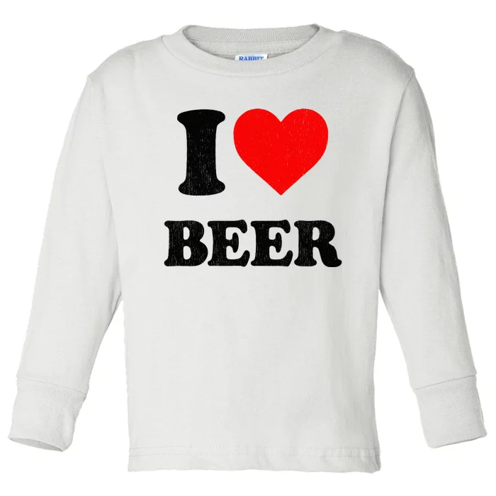 I Heart Beer For Beer Drinker I Love Beer Toddler Long Sleeve Shirt